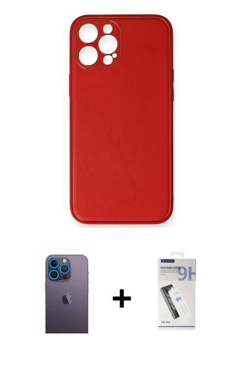 ieg™ iPhone 12 Pro Kılıf Yadigar Klasik - Şeffaf Uv Polymer Nano Ekran Koruyucu + Mavi Neon Fosforlu