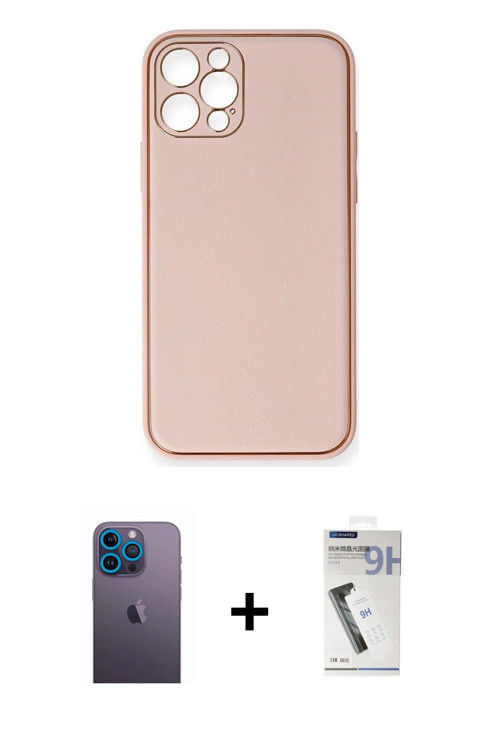 ieg™ iPhone 12 Pro Kılıf Yadigar Klasik - Şeffaf Uv Polymer Nano Ekran Koruyucu + Mavi Neon Fosforlu