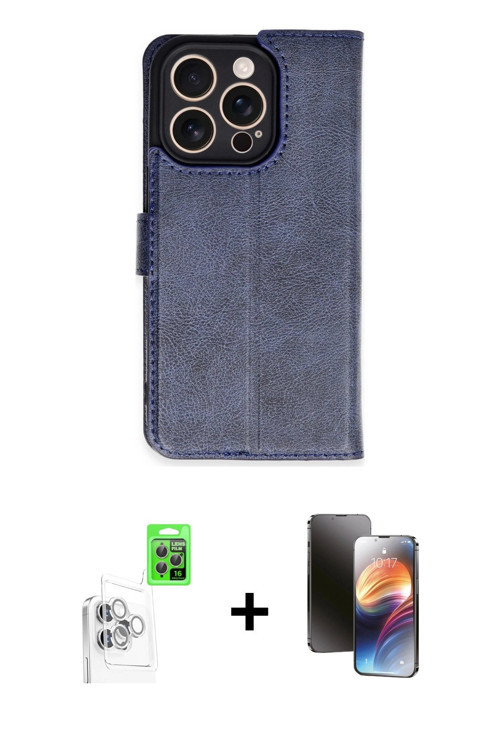 ieg™ iPhone 16 Pro Kılıf Siluet Işık Serisi - Siyah 3D Antistatik Mat Seramik Nano Ekran Koruyucu +