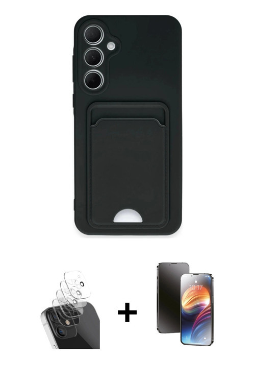 ieg™ Galaxy A35 5G Kılıf Vadi Çizgi Prime - Siyah 3D Antistatik Mat Seramik Nano Ekran Koruyucu + Şe