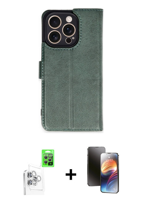 ieg™ iPhone 16 Pro Kılıf Siluet Işık Serisi - Siyah 3D Antistatik Mat Seramik Nano Ekran Koruyucu +