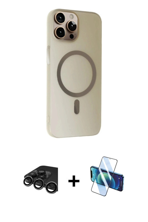 ieg™ iPhone 15 Pro Kılıf Çekirdek Modern Prime - Siyah 3D Antistatik Cam Ekran Koruyucu + Titanyum G