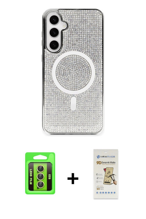 ieg™ Galaxy S23 Kılıf Eksen Çizgi - Siyah Mat Seramik Nano Ekran Koruyucu + Sarı Raze Metal Kamera L
