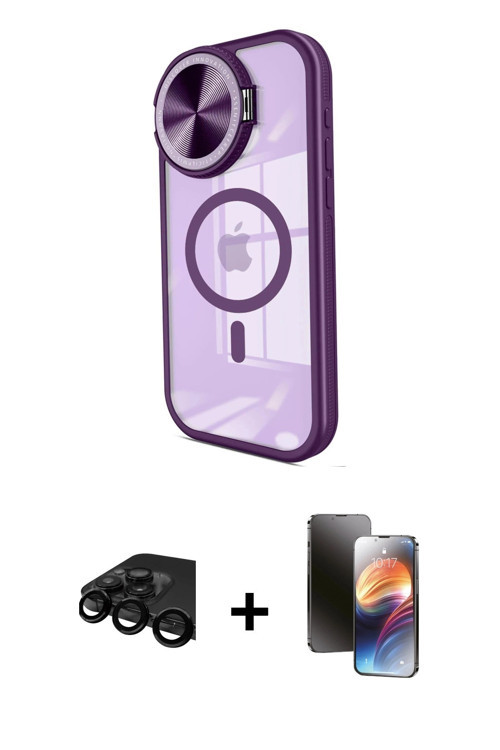 ieg™ iPhone 15 Pro Kılıf Kıvılcım Modern Koleksiyonu - Siyah 3D Antistatik Mat Seramik Nano Ekran Ko