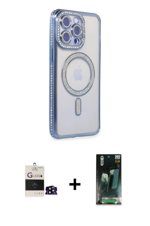 ieg™ iPhone 14 Pro Max Kılıf Zirve Doku Prime - Siyah 360 Mat Full Body Arka Koruyucu + Siyah Bilvis