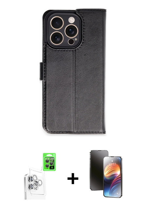 ieg™ iPhone 16 Pro Kılıf Siluet Işık Serisi - Siyah 3D Antistatik Mat Seramik Nano Ekran Koruyucu +
