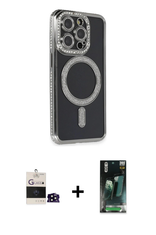 ieg™ iPhone 14 Pro Max Kılıf Zirve Doku Prime - Siyah 360 Mat Full Body Arka Koruyucu + Siyah Bilvis