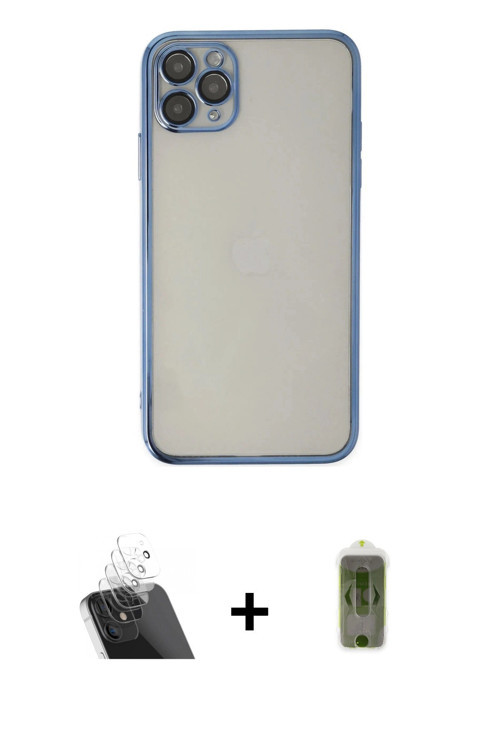 ieg™ iPhone 11 Pro Kılıf Vadi Minimal - Siyah Joko Magic 5D Hayalet Cam + Şeffaf Kamera Lens Koruma