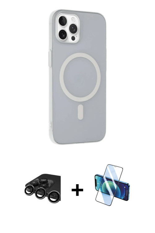 ieg™ iPhone 15 Pro Kılıf Çekirdek Modern Prime - Siyah 3D Antistatik Cam Ekran Koruyucu + Titanyum G