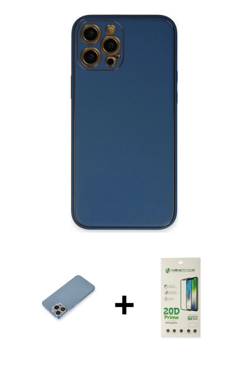ieg™ iPhone 12 Pro Max Kılıf Yadigar Klasik - Siyah 20D Premium Cam Ekran Koruyucu + Gökkuşağı Shine