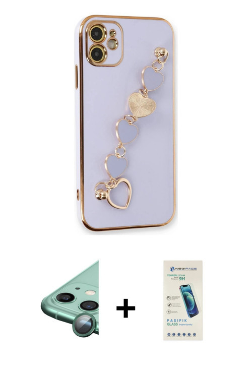 ieg™ iPhone 12 Kılıf Nova Işık Prime - Şeffaf Pasifik Cam Ekran Koruyucu + Yeşil Raze Metal Kamera L