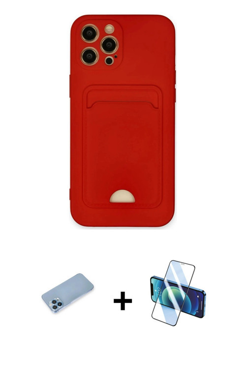 ieg™ iPhone 12 Pro Max Kılıf Vadi Çizgi Prime - Siyah 3D Antistatik Seramik Nano Ekran Koruyucu + Ma