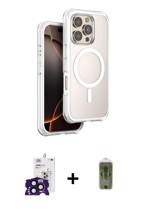 ieg™ iPhone 16 Pro Max Kılıf Zirve Klasik Prime - Siyah Joko Magic 5D Hayalet Cam + Siyah Bilvis Tit