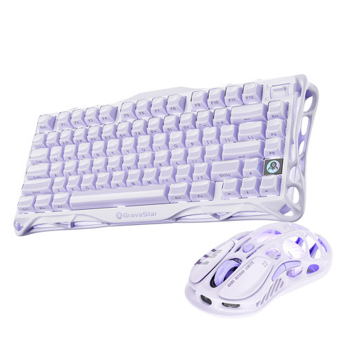 Mercury K1 Mekanik Gaming Klavye ve M1 Pro Kablosuz Optik Mouse Seti, Lavender Purple