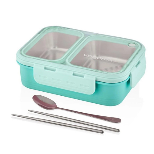 Çelik Beslenme Kutusu Lunch Box Paslanmaz 700 Ml Mavi Xc-7096