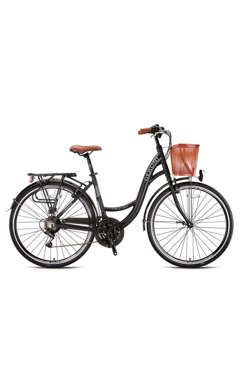 Geroni TOURER 28 City Bike 21 Vites V.B. Mat Siyah-Gri/Kahverengi ALM