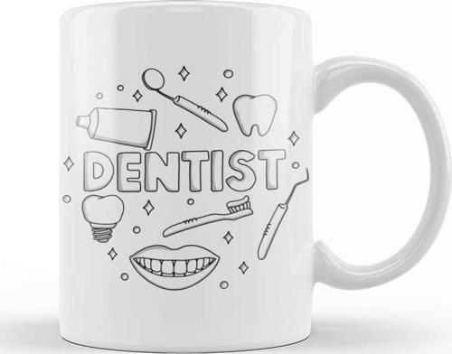 Dentist Diş Kupa Bardak Porselen