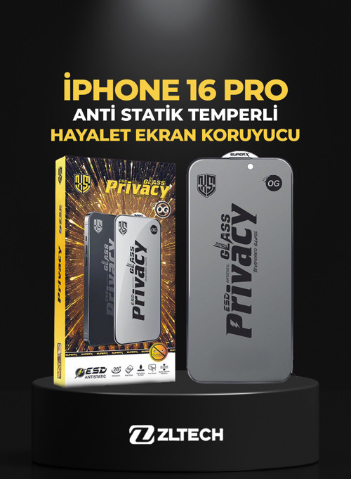 OG GLASS ESD Anti Statik Hayalet iPhone 16 Pro Uyumlu Ekran Koruyucu