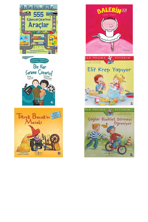 555 Eğlenceli Çıkartma - Araçlar + 5 Kitap (Set)
