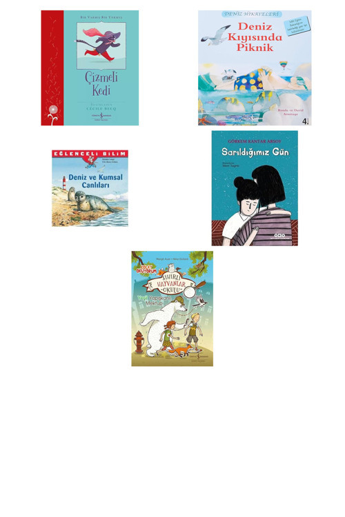 Bir Varmış Bir Yokmuş - Çizmeli Kedi + 4 Kitap (Set)