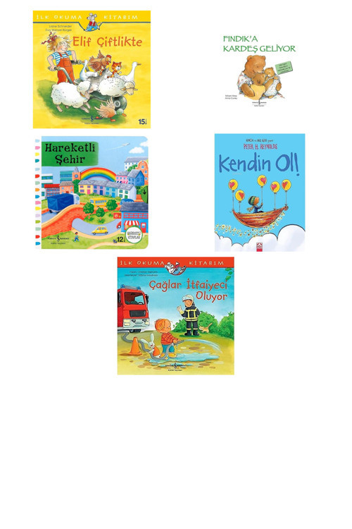 Elif Çiftlikte - İlk Okuma Kitabım + 4 Kitap (Set)