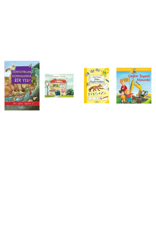 Dinozorlar Dünyasında Bir Yıl: Bul, Eğlen, Öğren! + 3 Kitap (Set)