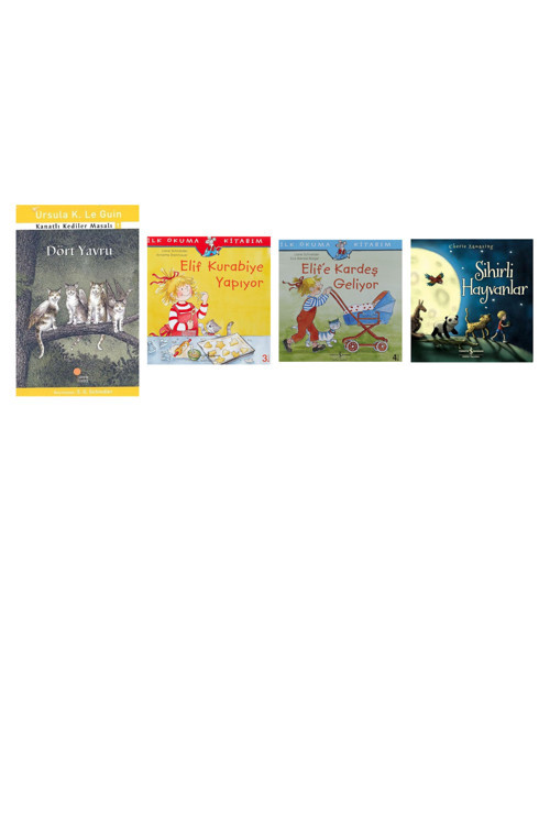 Dört Yavru: Kanatlı Kediler Masalı 1 1, 2, 3. Sınıflar + 3 Kitap (Set)