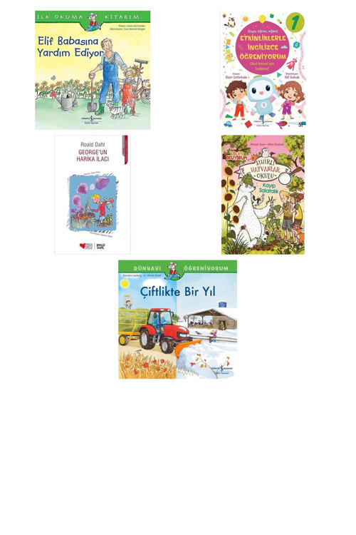 Elif Babasına Yardım Ediyor: İlk Okuma Kitabım + 4 Kitap (Set)