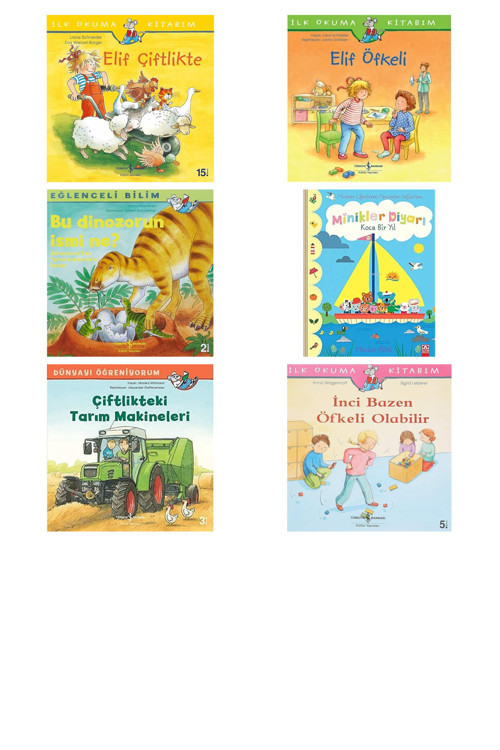 Elif Çiftlikte - İlk Okuma Kitabım + 5 Kitap (Set)