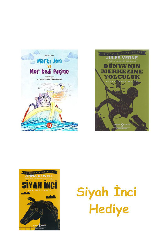 Martı Jon Ve Mor Kedi Paçino + Dünyanın Merkezine Yolculuk + Siyah İnci Hediye