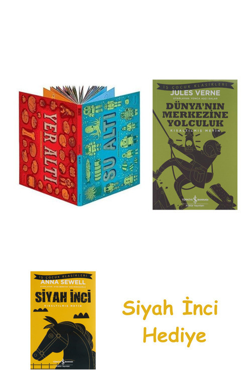 Yer Altı - Su Altı (Ciltli) + Dünyanın Merkezine Yolculuk + Siyah İnci Hediye