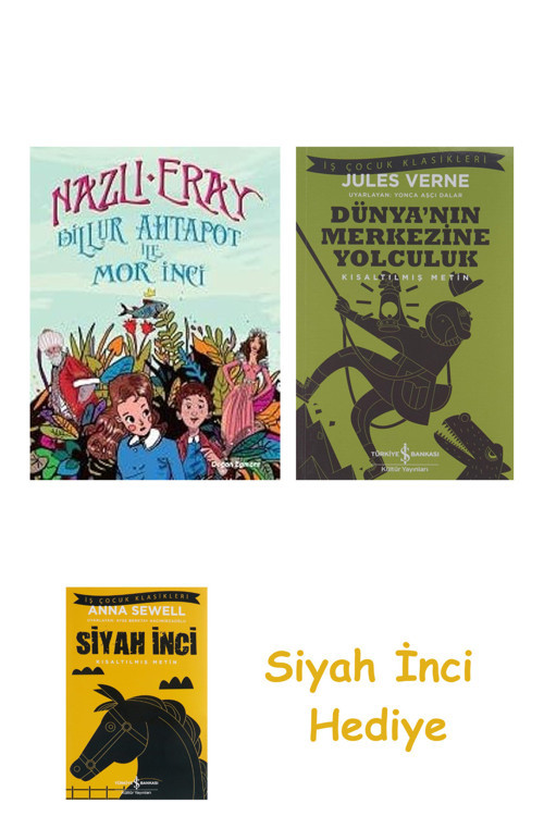Billur Ahtapot İle Mor İnci + Dünyanın Merkezine Yolculuk + Siyah İnci Hediye