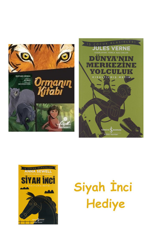 Ormanın Kitabı: Çizgilerle Klasikler + Dünyanın Merkezine Yolculuk + Siyah İnci Hediye
