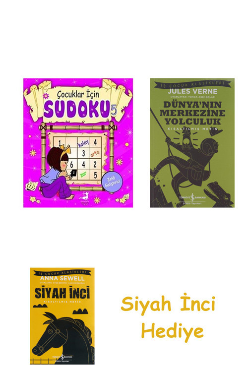 Çocuklar İçin Sudoku 5 + Dünyanın Merkezine Yolculuk + Siyah İnci Hediye