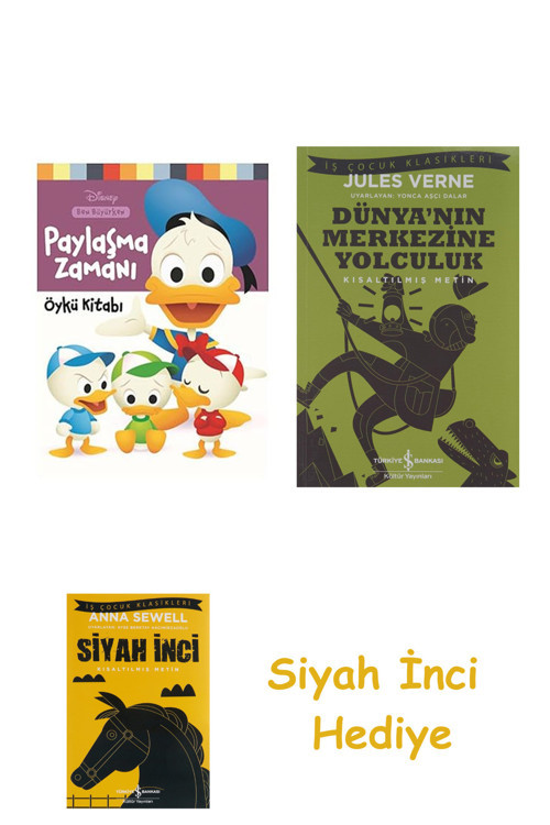 Disney Ben Büyürken - Paylaşma Zamanı: Öykü Kitabı + Dünyanın Merkezine Yolculuk + Siyah İnci Hediye