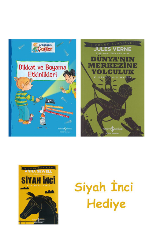 Arkadaşım Çağlar - Dikkat Ve Boyama Etkinlikleri + Dünyanın Merkezine Yolculuk + Siyah İnci Hediye