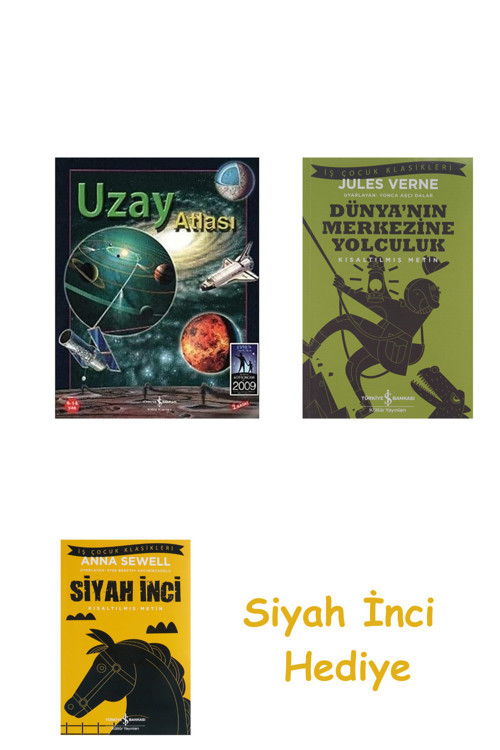 Uzay Atlası: Resimli + Dünyanın Merkezine Yolculuk + Siyah İnci Hediye