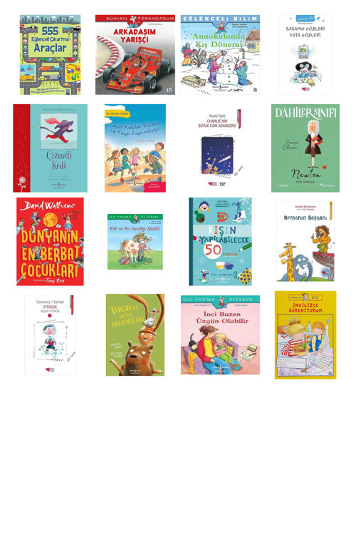 555 Eğlenceli Çıkartma - Araçlar + 15 Kitap (Set)