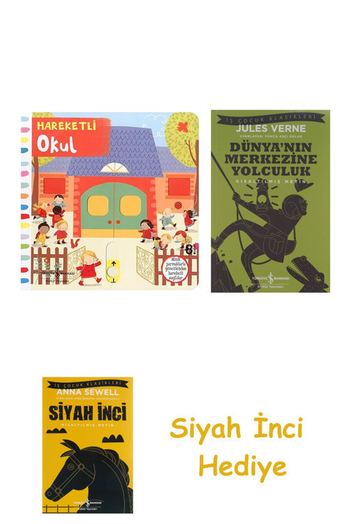 Hareketli Okul - Ciltli + Dünyanın Merkezine Yolculuk + Siyah İnci Hediye