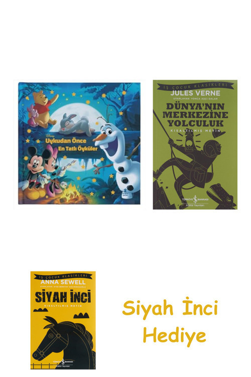 Disney Uykudan Önce En Tatlı Öyküler (Ciltli) + Dünyanın Merkezine Yolculuk + Siyah İnci Hediye