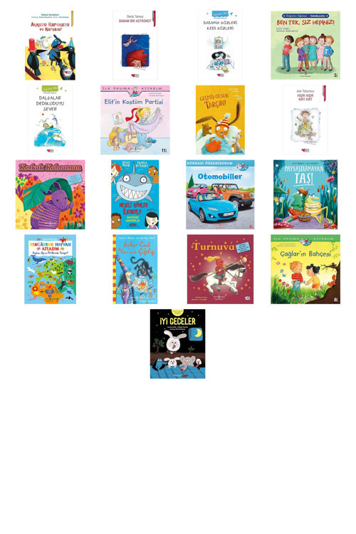 Akkuzu Karakuzu Ve Kargalar: İlk Okuma Kitapları + 16 Kitap (Set)