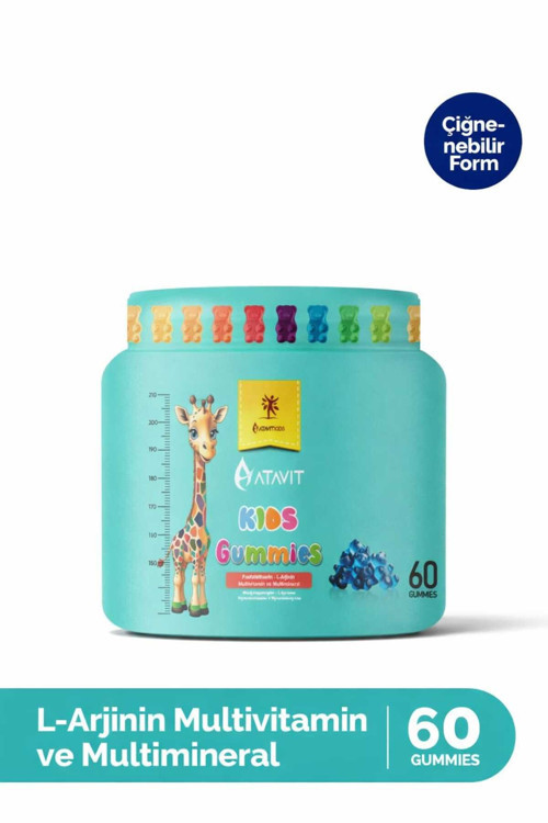 L-ARJİNİN MULTİVİTAMİN VE MULTİMİNARAL GUMMİES KİDS 60 ADET