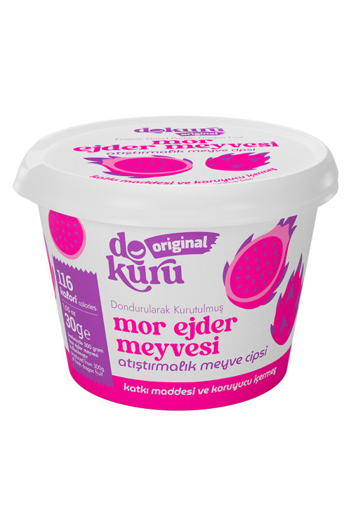 Mor Ejder Meyvesi Kuru Meyve Cipsi - Dondurularak Kurutulmuş Freeze Dried Çıtır Ejder Meyvesi