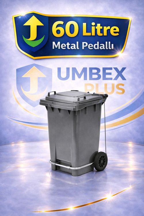 Umbex Plastik Pedallı Çöp Konteyneri 60 Litre Plastik Konteyner - A Isıya Karşı Dayanıklı Malzeme