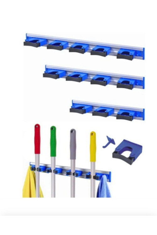Mop Asma Aparati Askılı Mop Aparatı Mop Asma Aparatı 5 Askılı Duvara Monte