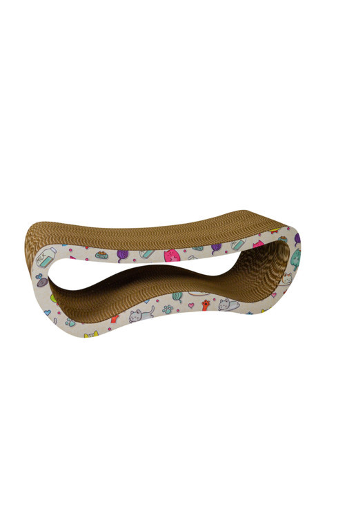 Karton Kedi Tırmalama Kedi Desenli Large 67x22,5x24 Cm
