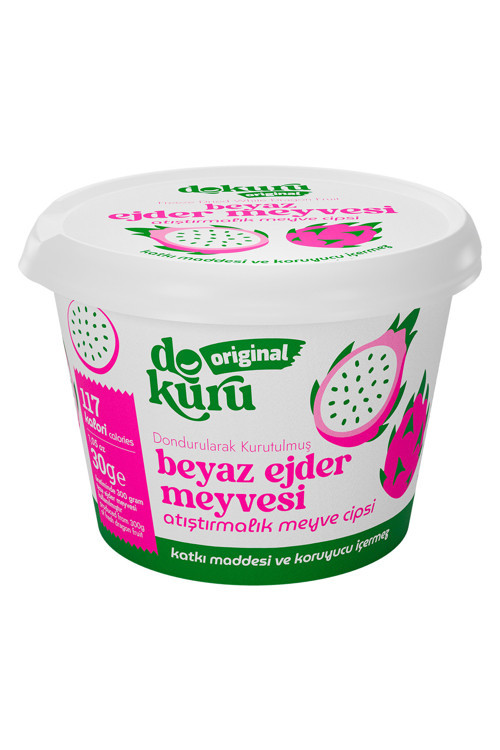 Beyaz Ejder Meyvesi Kuru Meyve Cipsi - Dondurularak Kurutulmuş Freeze Dried Çıtır Ejder Meyvesi