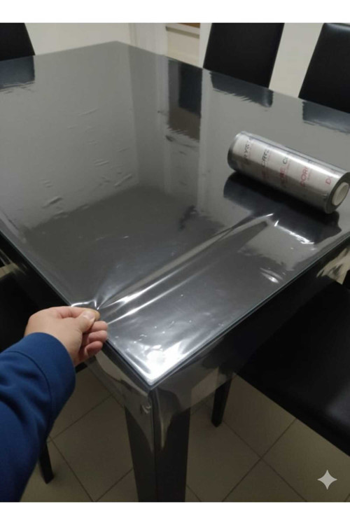 ŞEFFAF PVC MASA ÖRTÜSÜ 70 X 200 CM 1.4 mm KAYMAZ SU GEÇİRMEZ MASA KORUYUCU
