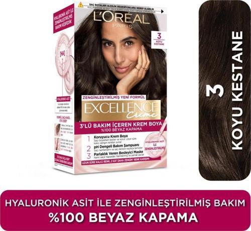 L’Oréal Paris Excellence Creme 3 Koyu Kestane Saç Boyası