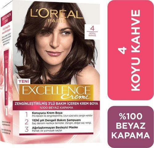 Excellence Creme Saç Boyası 4 Koyu Kahve